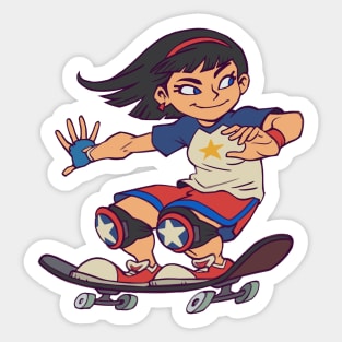 Skater Girl USA Sticker